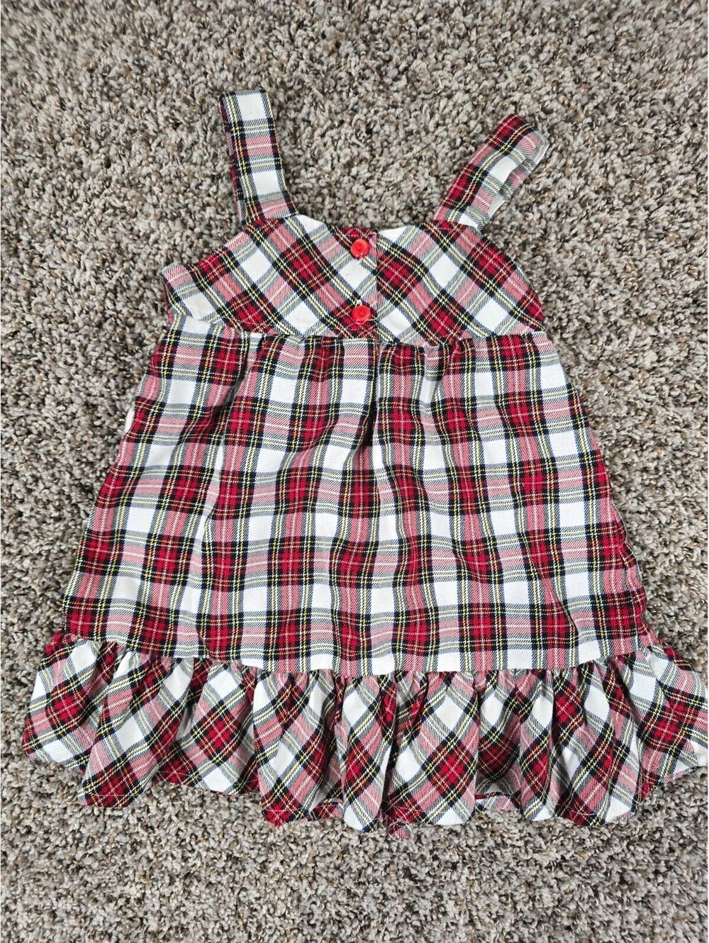 Youngland Girls Sz 3T Sleeveless Dress Black Red Plaid Bow Front